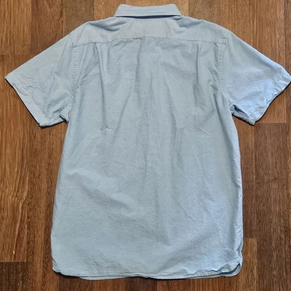 DANIEL CREMIEUX mens Short Sleeve Button Dress Shirt Size LARGE COLOR BLUE LL11 - Picture 8 of 16